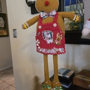 Artisan Gingerbread Plush with Red Apron